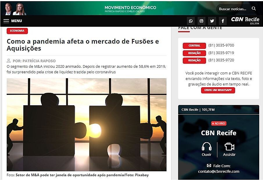 Como a pandemia afeta o mercado de Fuses e Aquisies
